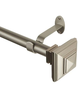 Elrene Florence Single Curtain Rod With Stacked Square Finial