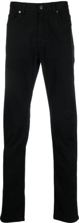 Ermenegildo Zegna Roccia slim-fit jeans - men - Cotton/Spandex/Elastane/Cotton/Calf Leather - 30 - Black