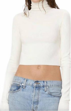 &Eacute;terne Cropped Fitted Turtleneck Top In Cream