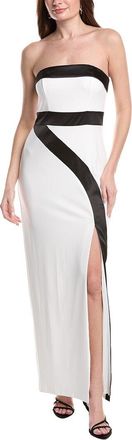 Adrianna Papell Colorblocked Crepe Gown