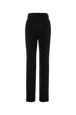 Saint Laurent Womens Black Wool Pant Noir Exterior: Pantaloni