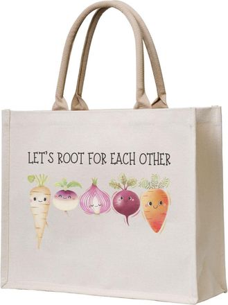 Generic LetS Root For Each Other Canvas Tote Bag For Sewers & Knitters, Sewing Theme Reusable Grocery Bag, Funny Crafting Gift For Women, Large Capacity Canva