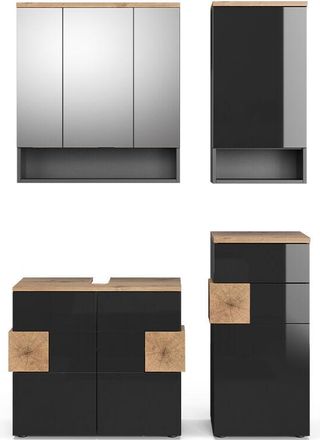 Vicco Conjunto De Muebles De Ba&ntilde;o Eden, Antracita, 4 Piezas