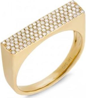 Allurez 0.30ct 14k Yellow Gold Diamond Pave Ladys Ring
