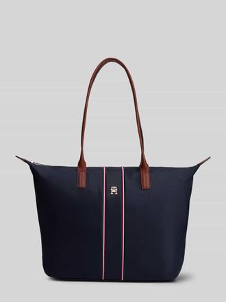 Tommy Hilfiger Henkeltasche mit gestickten Kontraststreifen in Dunkelblau, Gr&ouml;&szlig;e 1