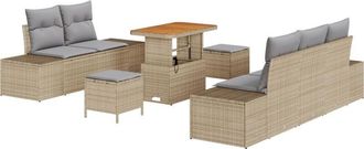vidaXL Vidaxl - Garden Sofa Set 8 pcs Beige, Light Grey 90 x 55 x 71 cm