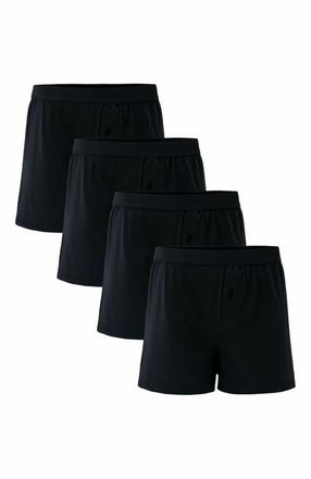 Pact Organic Cotton Everyday Knit Boxer 4-Pack in Black at Nordstrom, Size Xx-Large