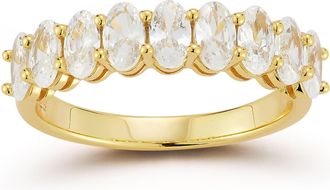 Glaze Jewelry Sterling Silver Oval Half Eternity Ring