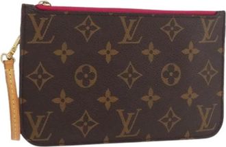 Louis Vuitton Pre-owned Accessory Pouch - Dames - Vintage Clutch - Bruin - ONE Size - Leer - Vintage