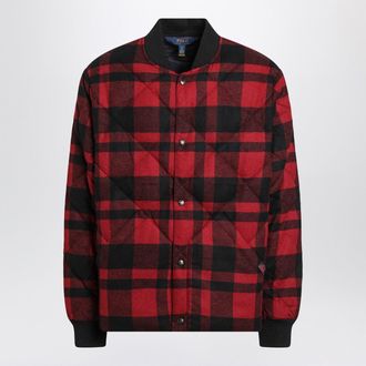 Polo Ralph Lauren Red And Black Quilted Check Bomber