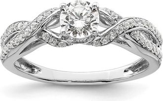 Diamond2Deal 14k White Gold Lab Grown Diamond Engagement Ring 0.72Ct Clarity- VS Color- G-H