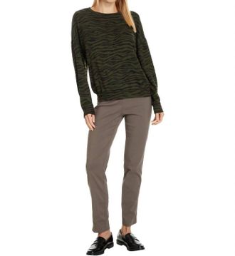 Elliott Lauren Control Stretch Pull-On Ankle Pants With Back Slit In Toast