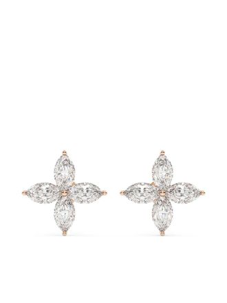 Tilla 14kt lab grown diamond cluster earrings - White