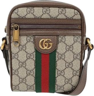 Gucci Pre-owned Cross Body Bags, female, Brown, Size: ONE SIZE Pre-owned Vintage Canvas Cross Body Bag