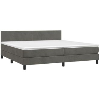 vidaXL Cama Box Spring Con Colch&oacute;n Terciopelo Gris Oscuro 200x200 Cm Vidaxl