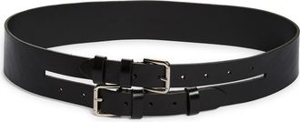Paloma Wool Penelope II Double Buckle Leather Belt in 999 - Black at Nordstrom, Size X-Small