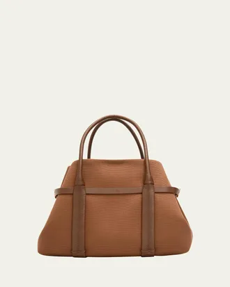 Loro Piana Ghiera Large Canvas Shopper Tote Bag