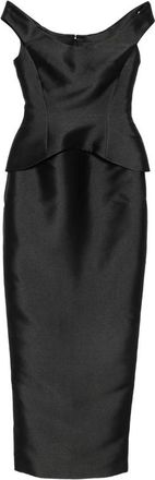 Solace London Pieta Off-shoulder Peplum-waist Maxi Dress