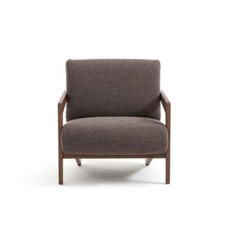 AM.PM Fauteuil in massief notenhout en bouclette, Izag