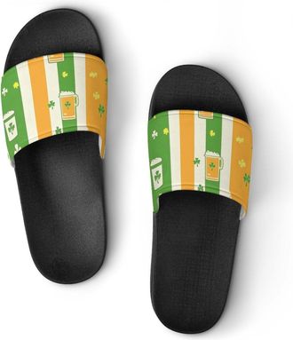 Generic St Day And Patricks Beer Mug Unisex Beach Slippers & Pool Slides Anti-Slip House Shoes for Home Outdoor