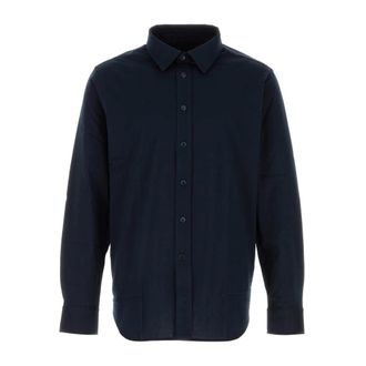Brioni T-shirt met ronde hals - Heren - Casual Overhemden - Blauw - XL - Katoen - Overhemden