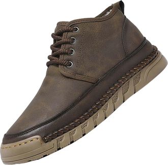 Generic Mens Fall and Winter Fashion Mens Sneakers Mens Hiking Sneakers Walking Mens Shoes Mens Boots Shoes for Men (Khaki, 6.5)