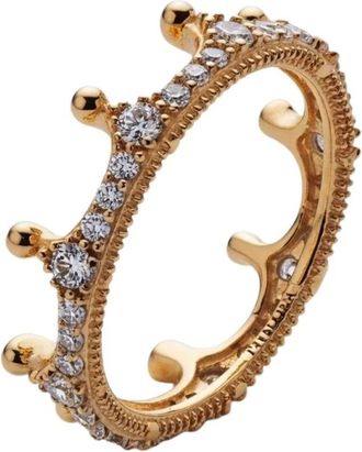 Pandora Clear Sparkling Crown Ring - Dames - Ringen - Geel - 52 MM - Accessoires