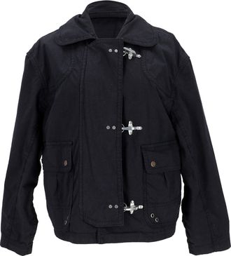 Fay Fay Patch-Pocket Jacket in Black Cotton