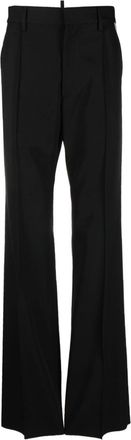Dsquared2 logo-embroidered tailored trousers - men - Polyester/Virgin Wool/Polyester - 50 - Black
