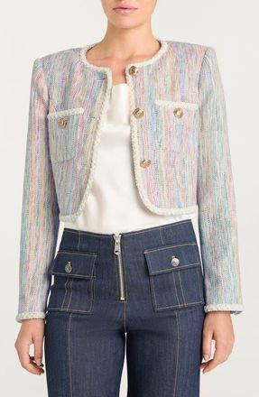 Cinq &agrave; Sept Audun Prism Tweed Jacket in Ivory Multi at Nordstrom, Size 10