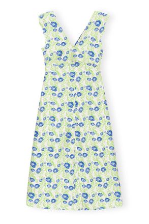 Ganni 3D Jacquard Rhythm Collar Long Dress - Size 10/12 Grey