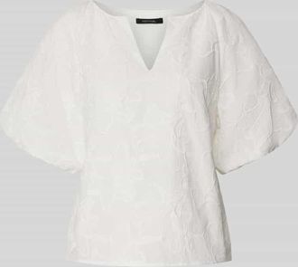 Comma Relaxed Fit Blusenshirt mit Allover-Stickerei in Offwhite, Größe 38