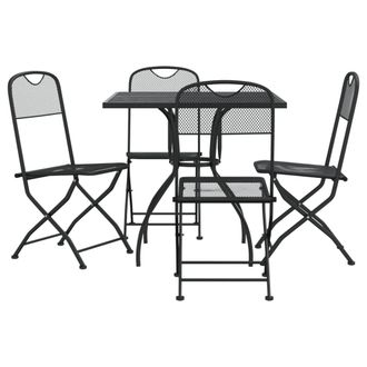 vidaXL Set Da Pranzo Da Giardino 5pz Antracite In Rete Metallica - Vidaxl