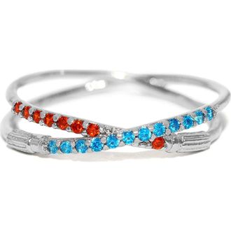 Girls Crew Star Wars Lightsaber Duel Cubic Zirconia Crossover Ring in Silver at Nordstrom, Size 8