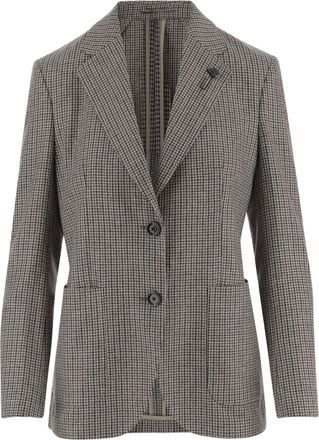 Lardini Multi Checked Wool-Blend Jacket