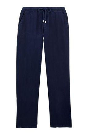 Vilebrequin Mens Solid Linen Pants in Bleu Marine at Nordstrom, Size Xxx-Large