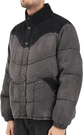 Levi's Grey/Black Padded Velvet Accent Cotton Denim Jacket