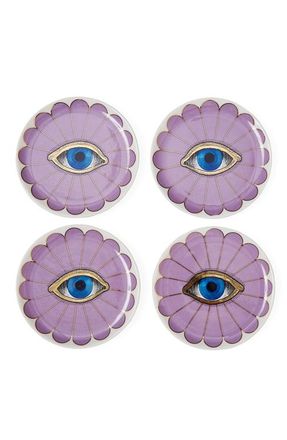 Jonathan Adler Fleur Coaster Set in Lavender /Gold at Nordstrom