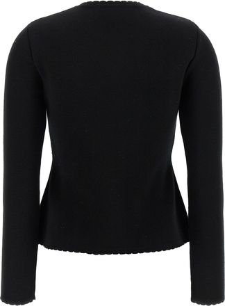 Moschino Womens Black Virgin Wool Cardigan Clothing