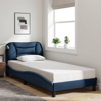 vidaXL Estructura De Cama Sin Colch&oacute;n Tela Azul 90x190 Cm Vidaxl
