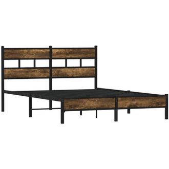 vidaXL Bed Frame without Mattress with Headboard Sonoma Oak 140x190 cm Vidaxl