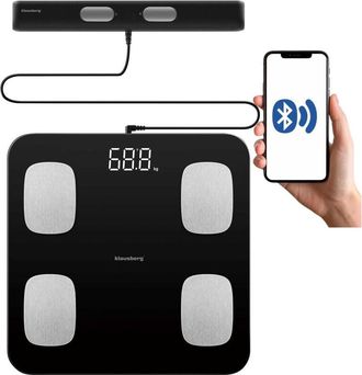 OEM B&aacute;scula De Ba&ntilde;o Con Medici&oacute;n De Grasa Y Composici&oacute;n Corporal, Inteligente, Bt, Klausberg Kb-7852 Negra