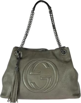 Gucci Pre-owned Shoulder Bags, female, Gray, Size: ONE SIZE Pre-owned Vintage Shoulder Bag