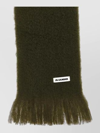 Jil Sander mohair scarf fringed edges soft texture
