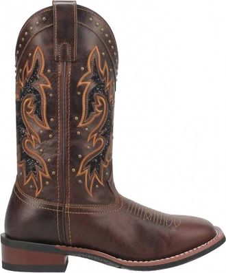 Laredo Womens Broad Square Western Boot In Deep Brown