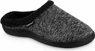 Isotoner Mens Herringbone Harvey Comfort Slipper In Black