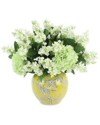 Creative Displays Inc. Handmade Faux Hydrangea & Lilac Arrangement In Decorative Vase