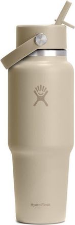 Hydro Flask 32-Ounce Wide Mouth Travel Bottle with Flex Straw Cap in Oat at Nordstrom
