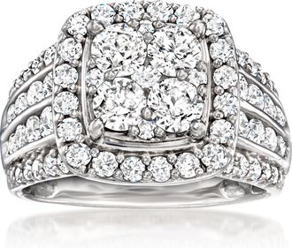 Ross-Simons Diamond Cluster Ring in 14kt White Gold
