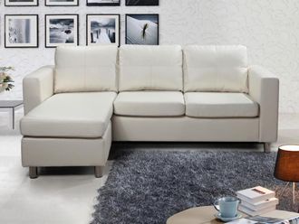 Vente-Unique Divano angolare reversibile in similpelle Avorio - ACKLEY